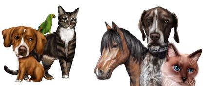 Mixes Pets Caricature