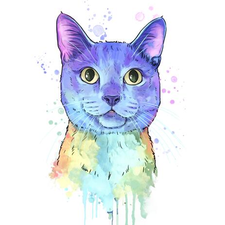 Portrait de chat aquarelle pastel à partir de photos - example