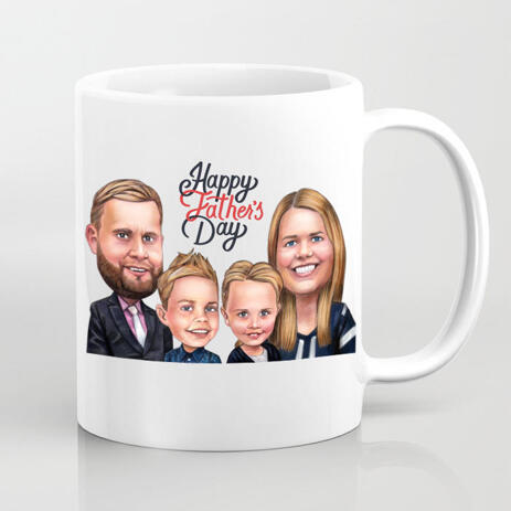 Photo Mug: Printed Cartoon Drawing for Father's Day Gift - example