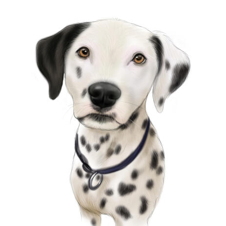 Colored Dalmatian Caricature Portrait from Photos - example