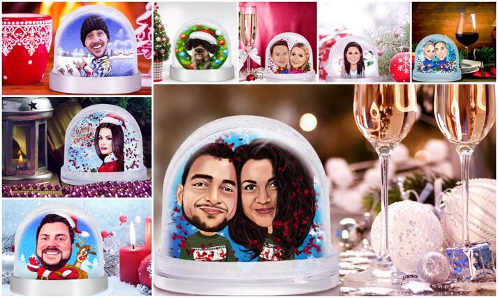 Caricatura Snow Globe large example