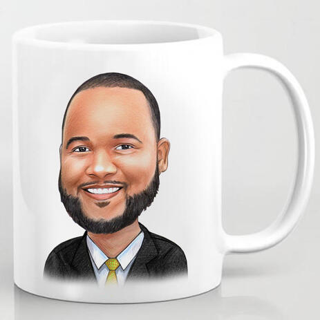 Business Logo Caricature on Cofee Mug - example