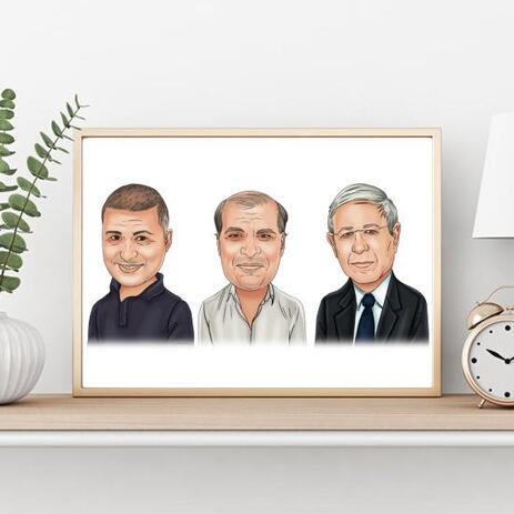 Corporate Group Caricature on poster - example