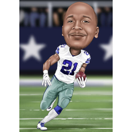 Soccer Football Player Caricature in Team Uniform - example