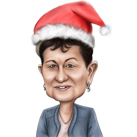 Colored Digital Christmas Caricature for Cards and Gifts - example