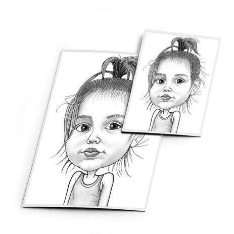 Baby Girl Caricature Printed on Magnet - example
