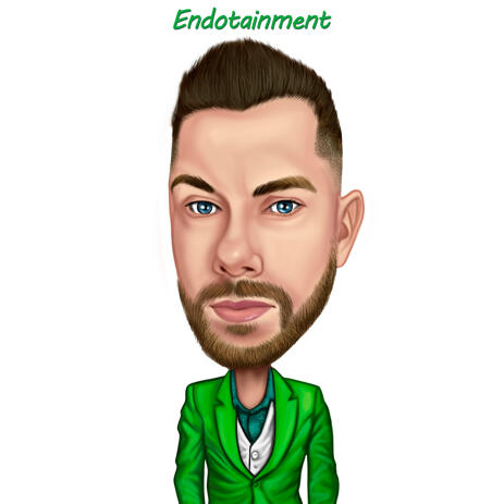 Male Personalized Hand Drawn Caricature in Color for Joker Fans - example