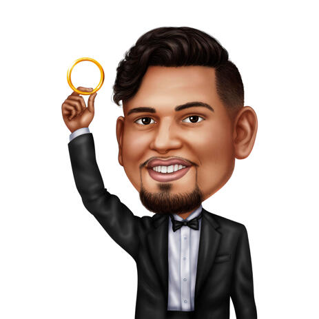 Funny Head and Shoulders Jeweler Caricature from Photos in Color Style - example