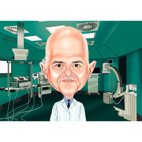 Personalized Male Doctor Caricature in High Exaggerated Style from Photos for Custom Medical Gift - example