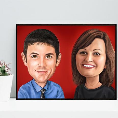 Corporate Caricature on poster - example