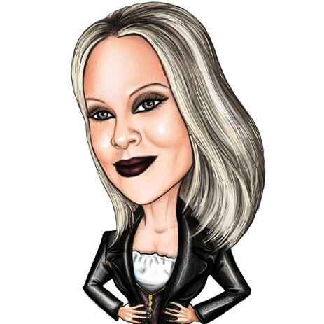 Person in Colored Halloween Gothic Style Caricature from Photos - example