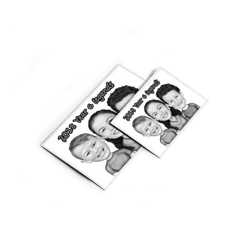 Children Caricature Printed on Magnetes - example