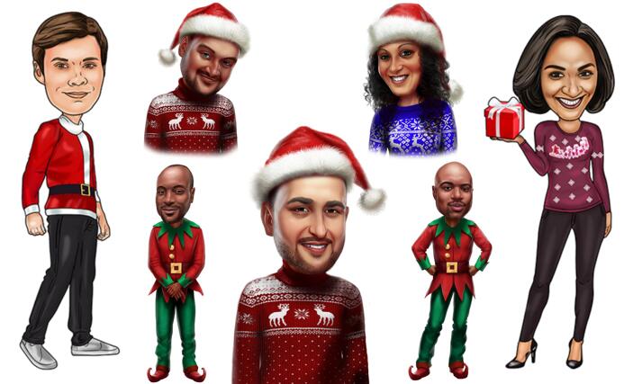 Individual Christmas Caricature large example