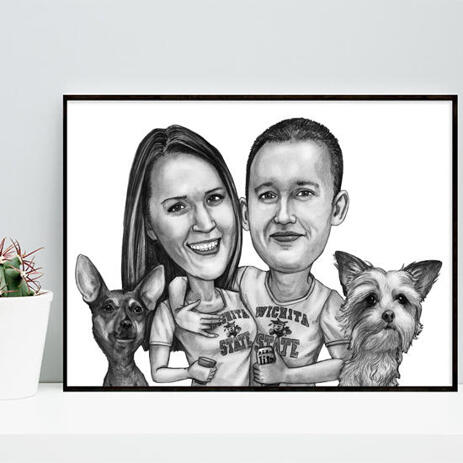 Group Pets Caricature on Poster - example