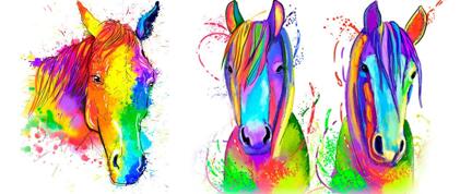 Watercolor Horse Portrait