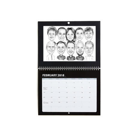Business Logo Caricature on Calendar - example