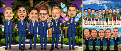 Groomsmen-Karikatur