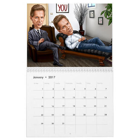 Custom Caricature for Business on Calendar - example