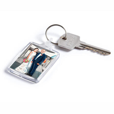 Wedding Portrait Printed on Keyrings - example