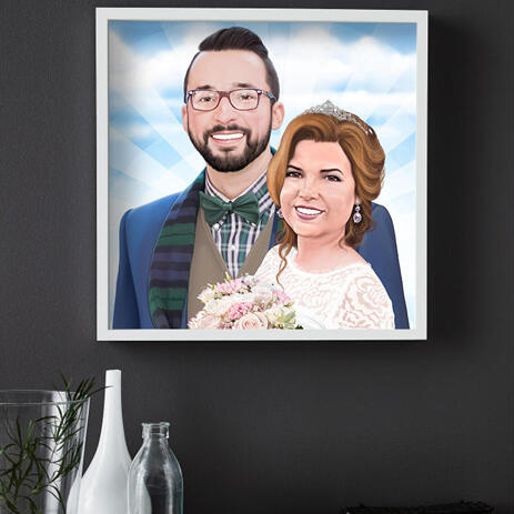Custom Wedding Gift - Caricature Printed on Poster - example