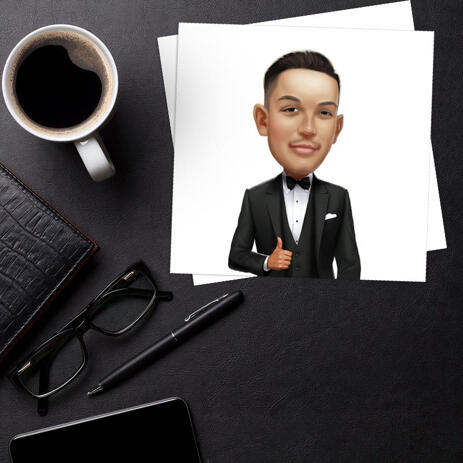 Groom Caricature as Wedding Gift on Poster - example