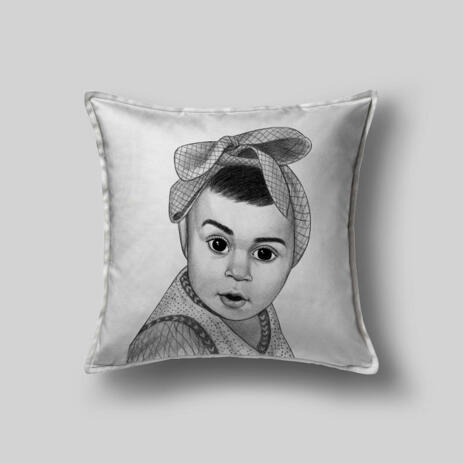 Kid Portrait from Photos as Printed Pillow - example