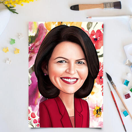 Original Drawing: Custom Drawing on Paper in Colored Digital Style - example