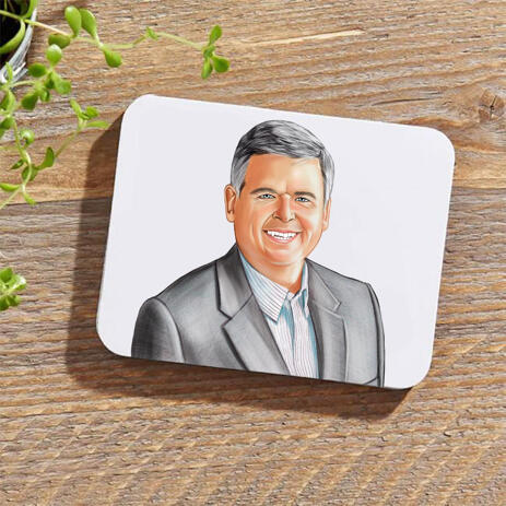 Business Portrait on Photo coasters - example