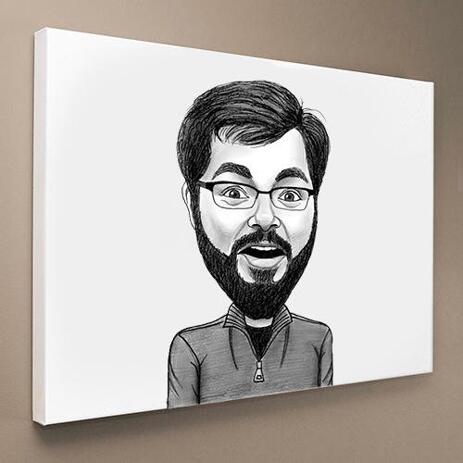 Business Caricature on Canvas - example