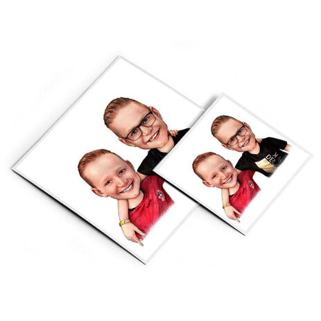 Friends Kids Caricature on Magnets - example