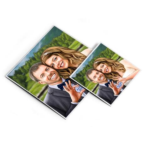 Wedding Portrait Printed on Magnetes - example