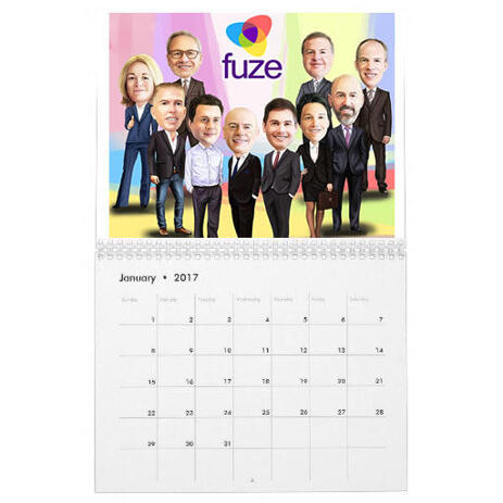 Employees Caricature on Calendar - example