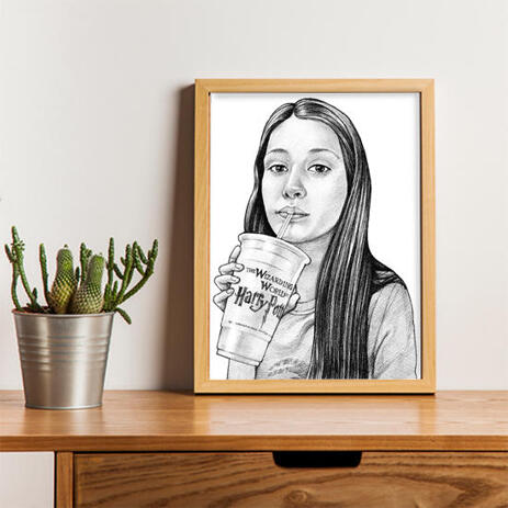 Teen Caricature from Photos as Poster - example