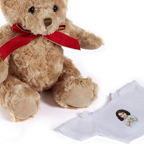 Kid Caricature Drawing Printed as Teddy Bear - example