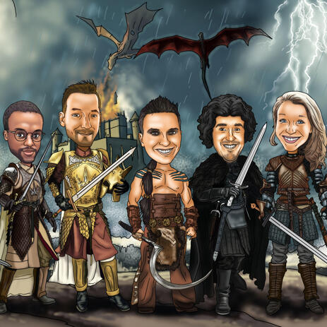 Movies Inspired Groomsmen Cartoon from Photos - example