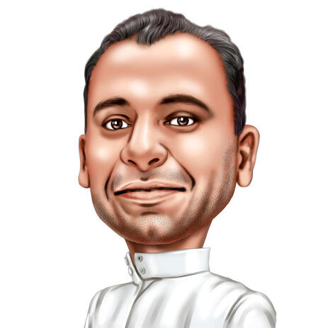 Indian Male Caricature Portrait from Photo in Colored Style - example