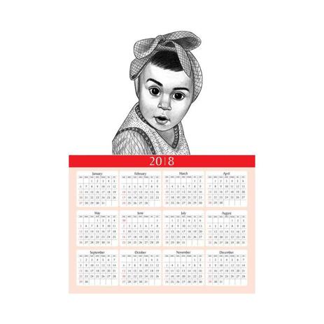 Kid Portrait from Photos as Printed Calendar - example