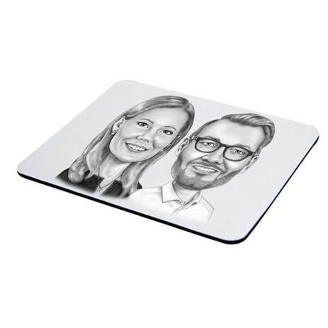 Business Partners Caricature on Mouse Pad - example