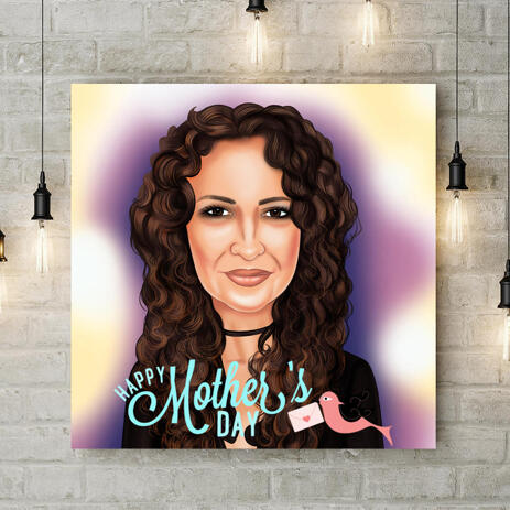 Print on Canvas: Custom Drawing of Cartoons from Photo in Colored Digital Style - example