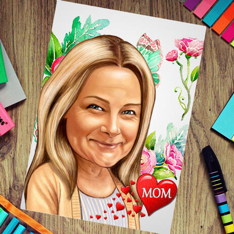 Pencils Original Drawing: Custom Drawing of Caricature in Colored Pencils Style - example