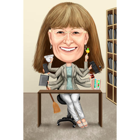 Custom Home Business Caricature of Person in Colored Style from Photos - example