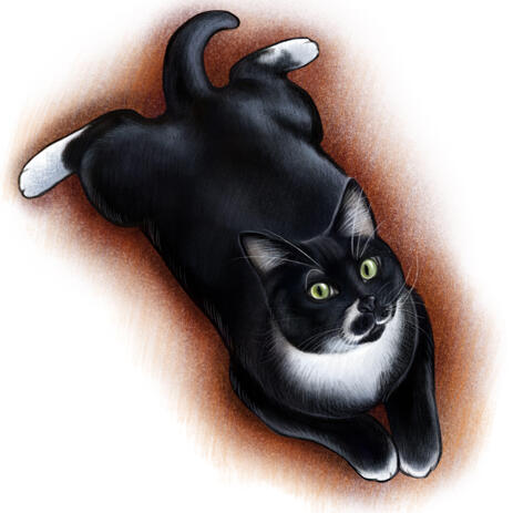 Caricature De Peinture De Chat A Partir De Photos Pour Papa De Chat Ou Cadeau De Maman De Chat