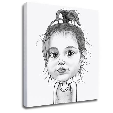 Baby Girl Caricature Printed on Photo Block - example