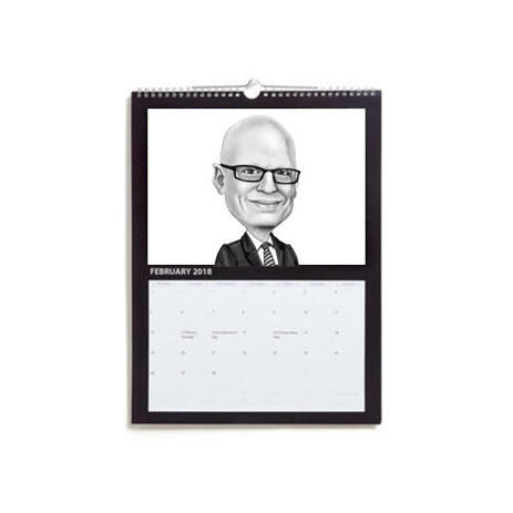 Business Caricature on Calendar - example