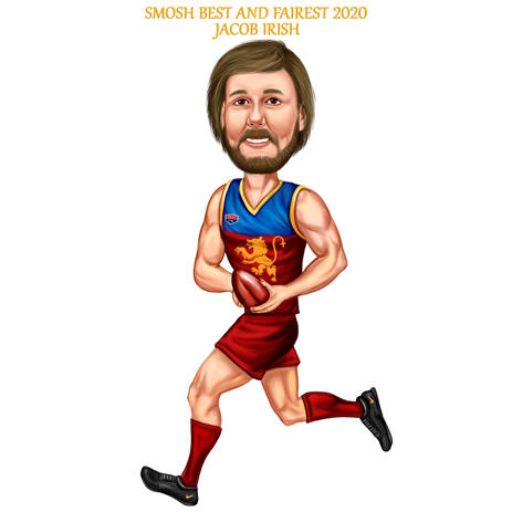 Full Body Colored Style Jogging Person Caricature from Photos - example