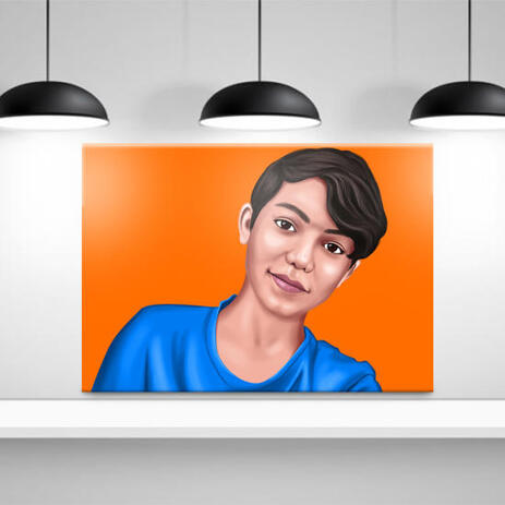 Teen Caricature as Canvas for Gift - example