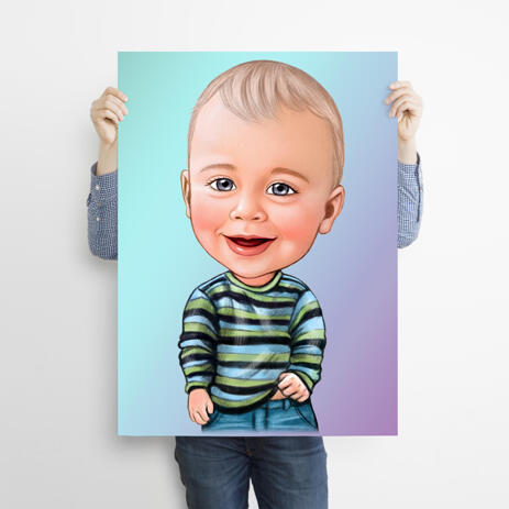 Children Caricature Portrait on Poster from Photos - example