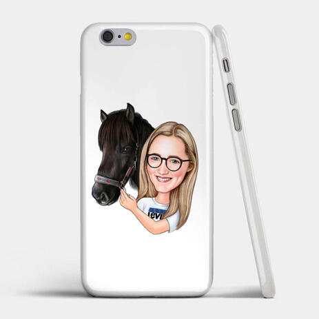 Girl and Horse Caricature Printed as Case - example