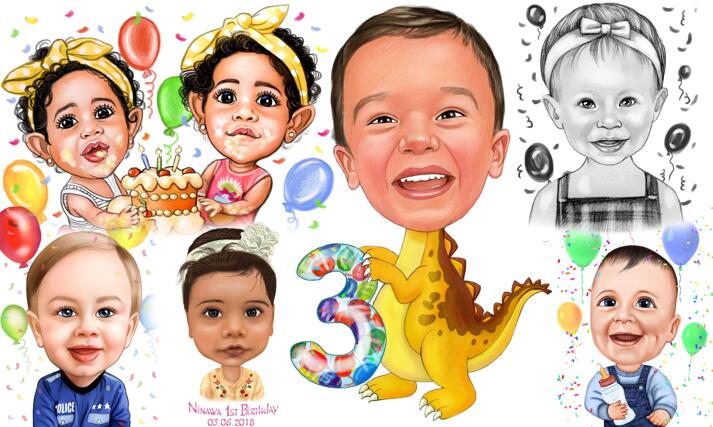 Kid Birthday Caricature large example