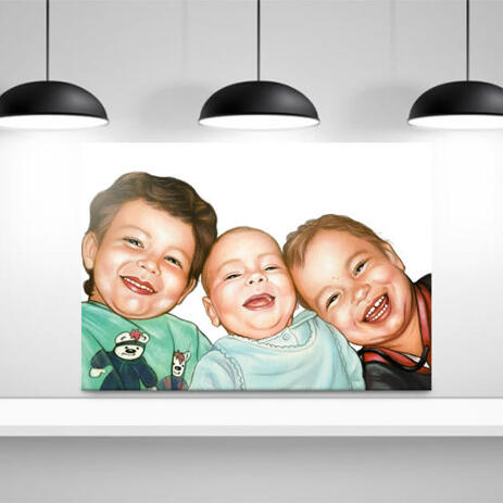 Brothers Caricature from Photos as Canvas - example